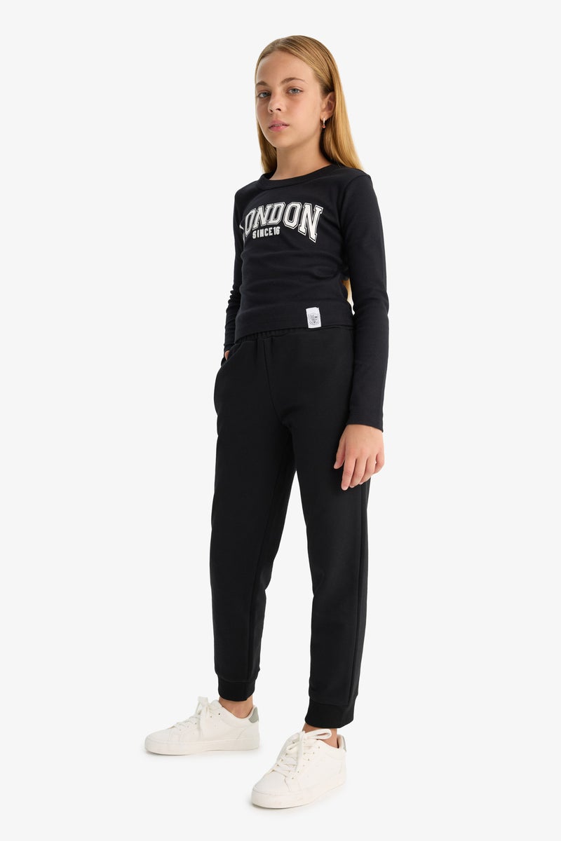 ديفاكتو بنطلون سويت بانتس بناتي بيزك جوجر قصة عادية - Image 3